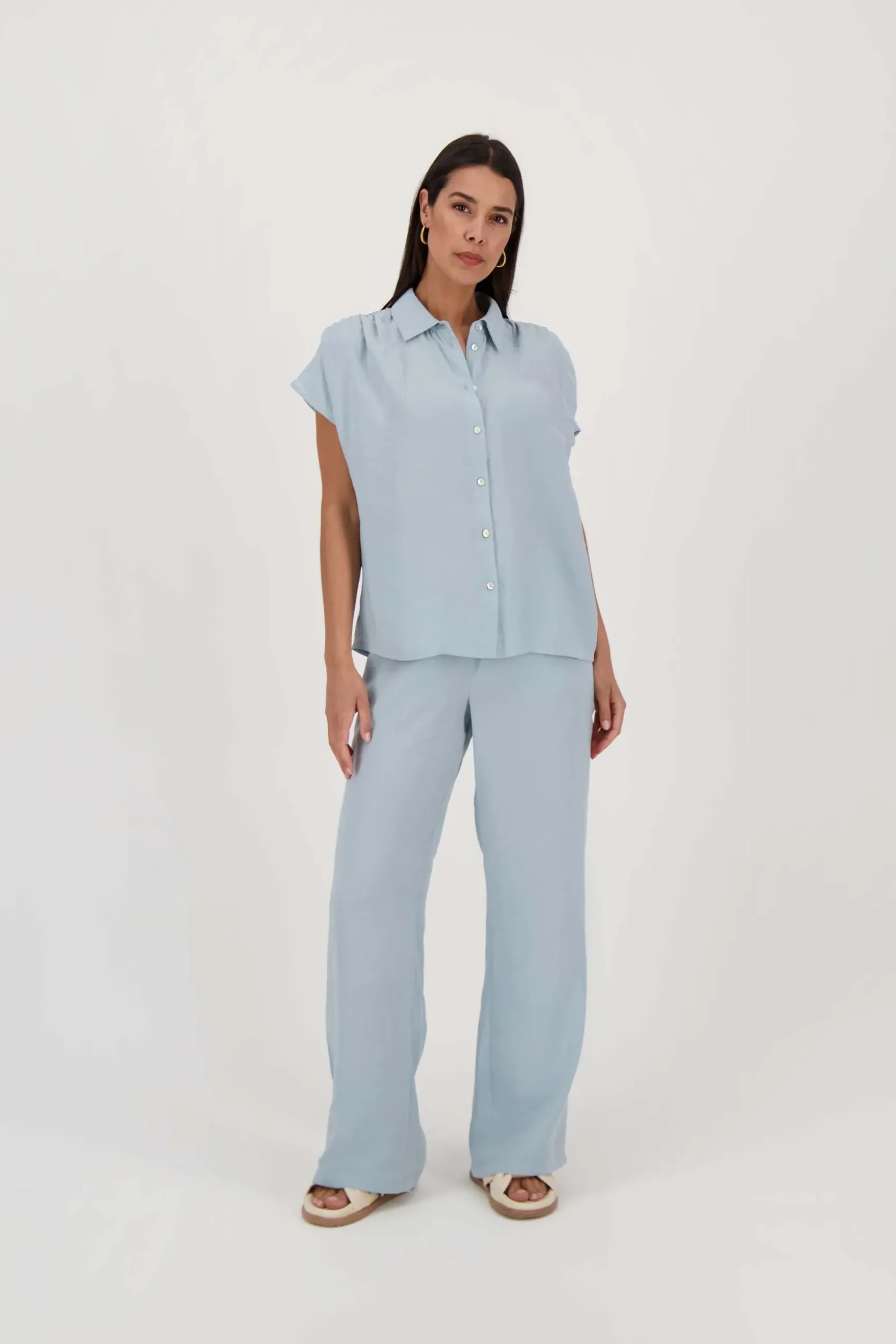 zusss tencel broek grijsblauw