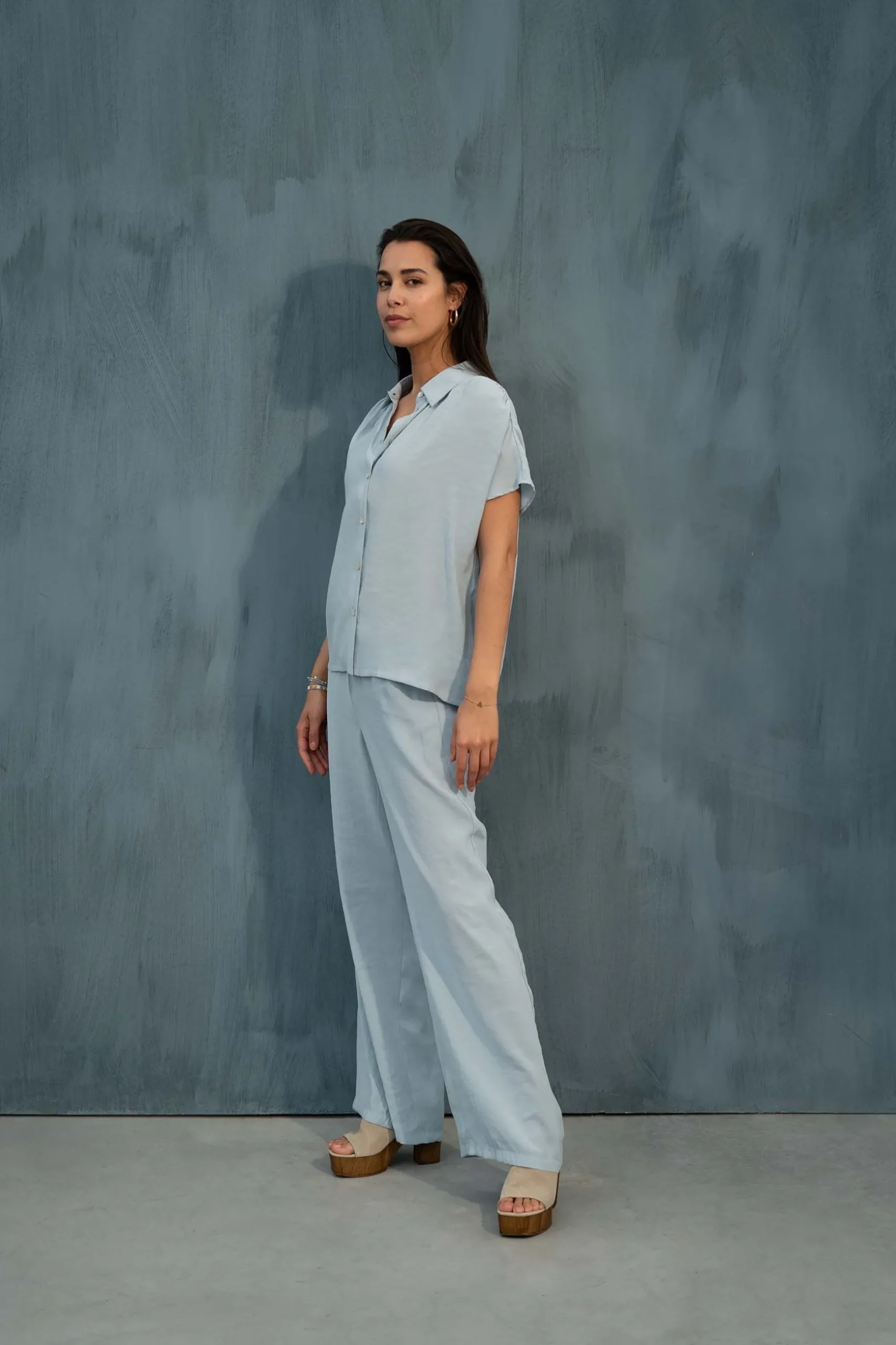 zusss tencel broek grijsblauw