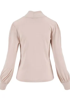 zusss top met lange mouwen en col zachtroze