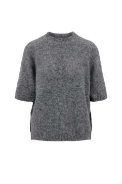 zusss trui met boothals antracietgrijs