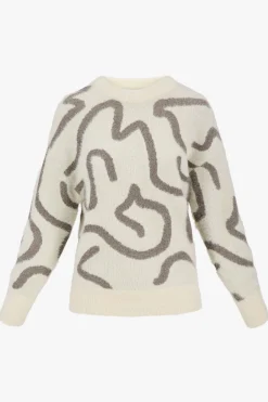zusss trui met lurex patroon creme