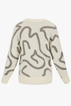 zusss trui met lurex patroon creme