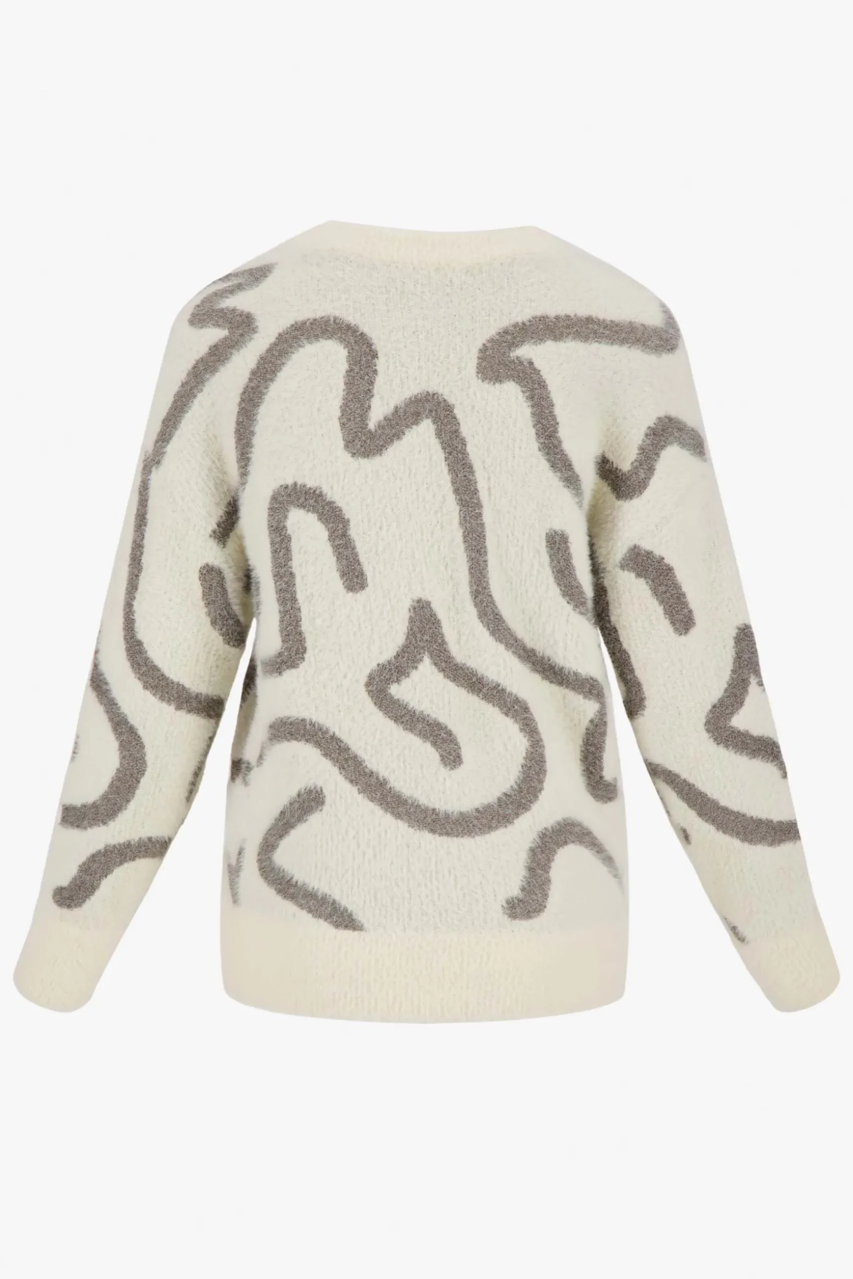 zusss trui met lurex patroon creme