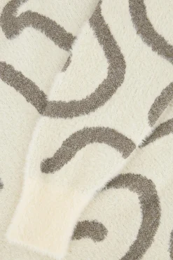 zusss trui met lurex patroon creme