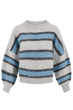 zusss trui met strepen grijsblauw