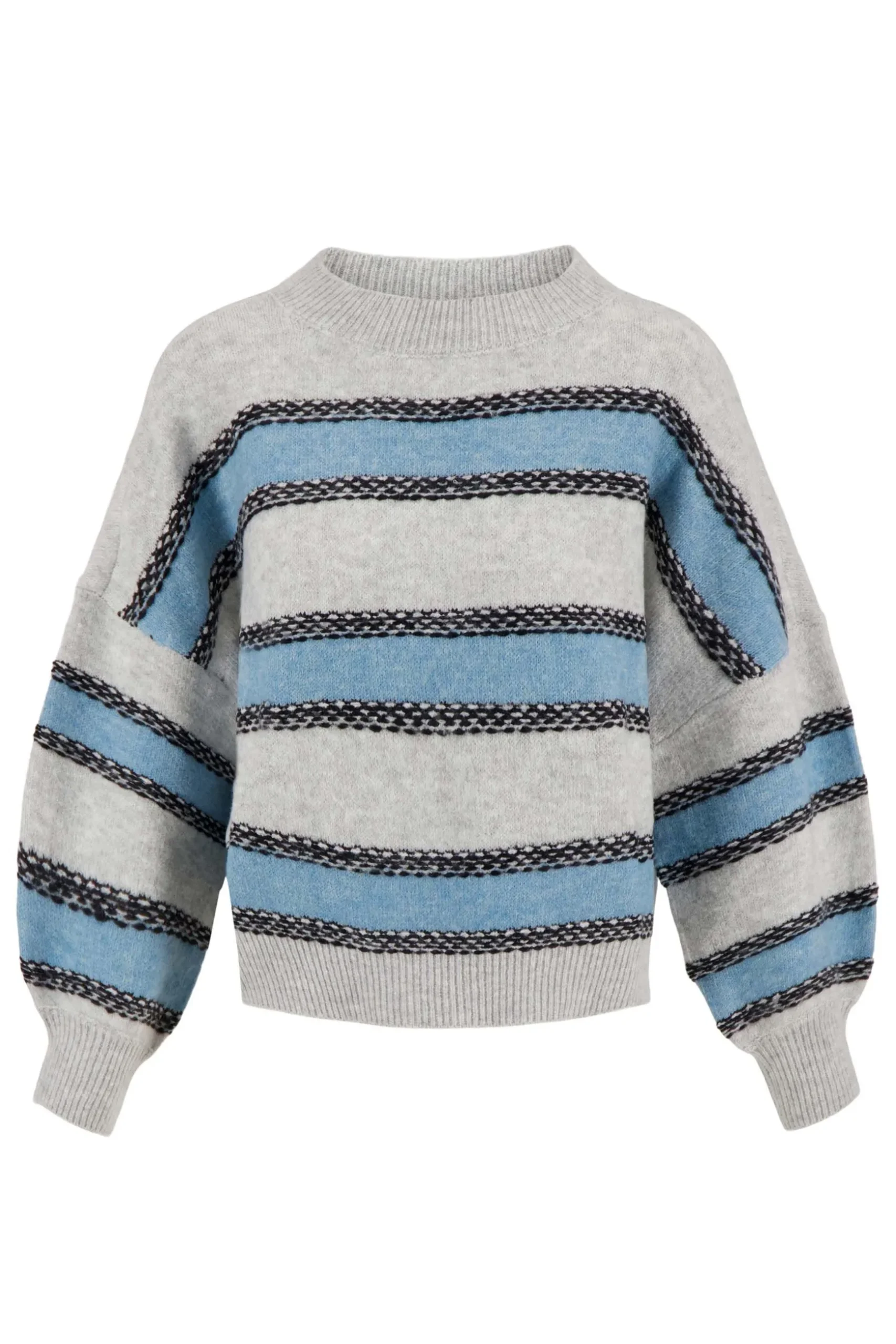 zusss trui met strepen grijsblauw