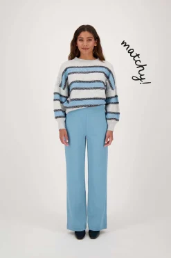 zusss trui met strepen grijsblauw