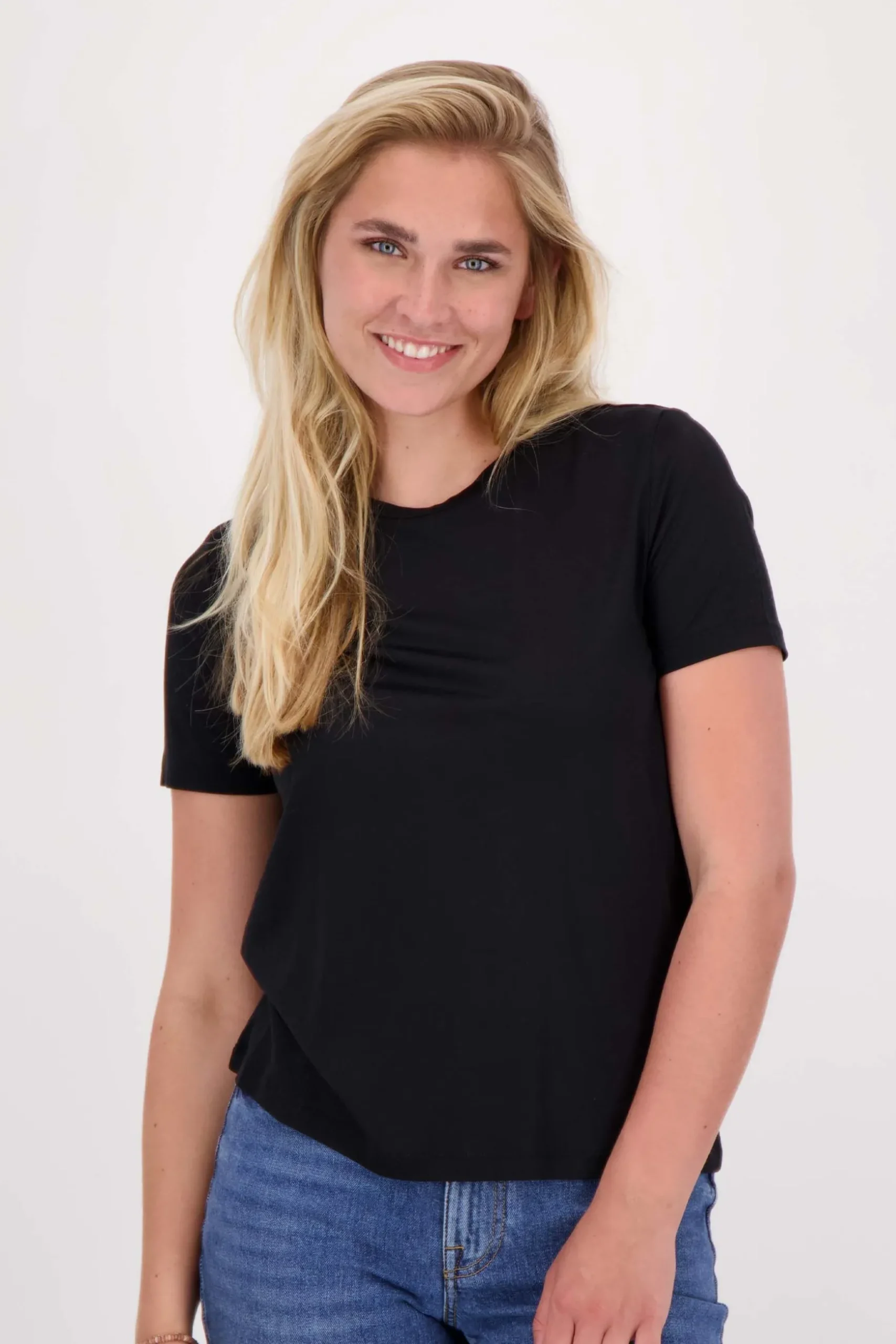 zusss t-shirt met ronde hals zwart