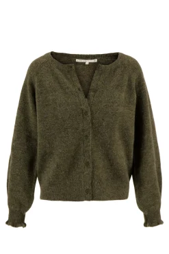 zusss vest met knopen donkergroen