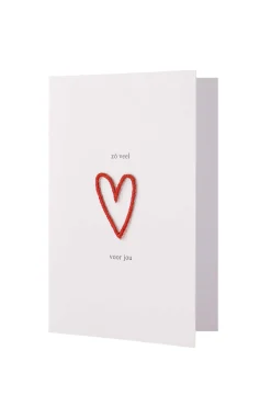 zusss wenskaart hartje strijkembleem wit/rood