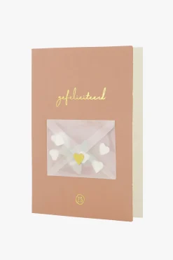 zusss wenskaart hoera met hartjes confetti terra roze