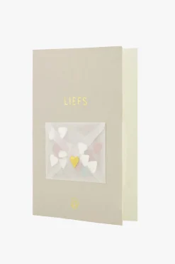 zusss wenskaart liefs met hartjes confetti zand