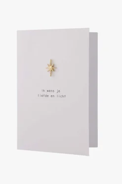 zusss wenskaart met broche ster liefde & licht wit