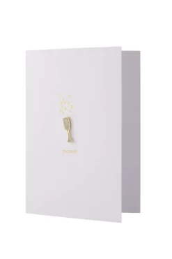 zusss wenskaart met broche proost wit