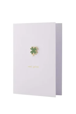 zusss wenskaart met broche veel geluk wit