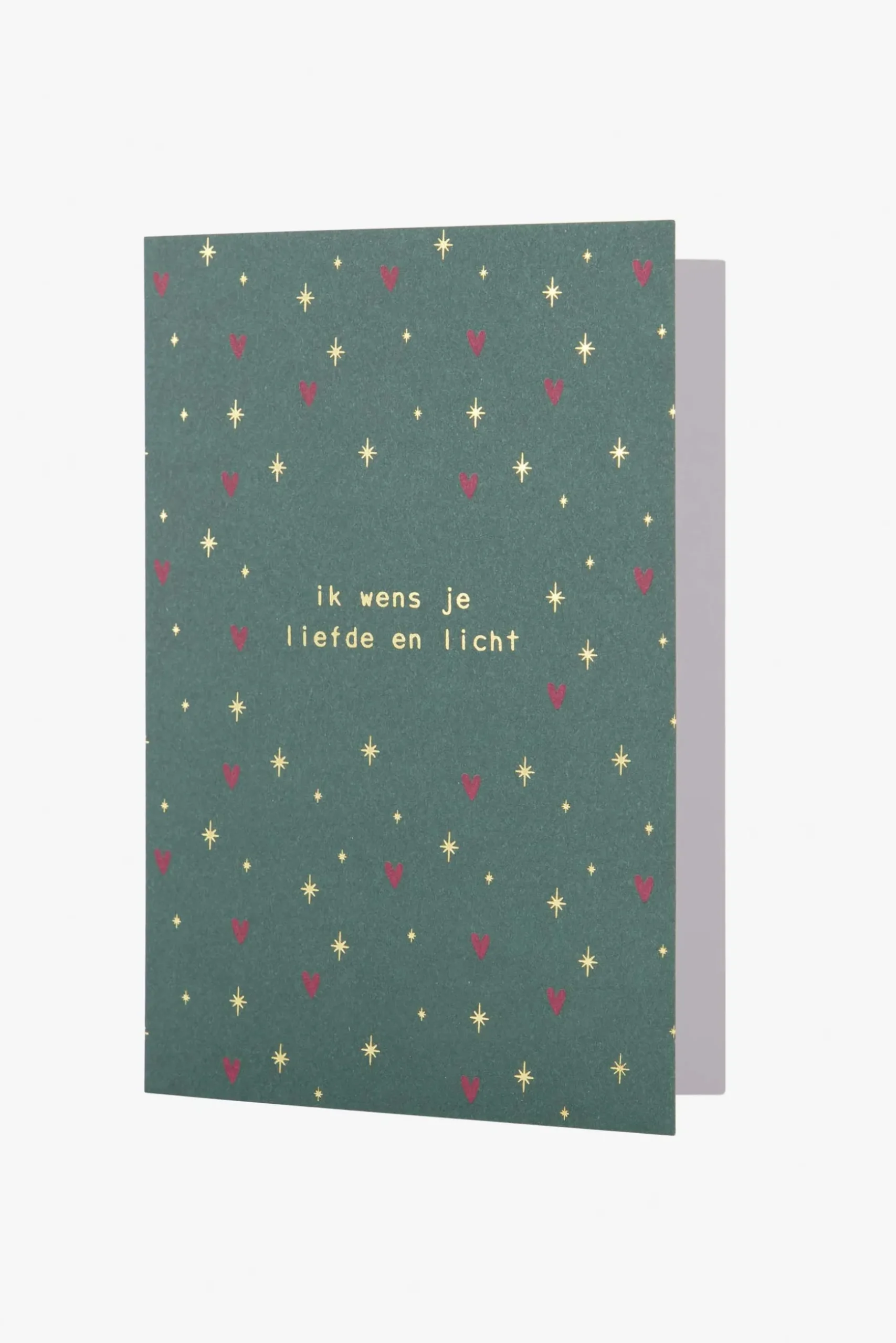 zusss wenskaart met gouden envelop liefde & licht donkergroen