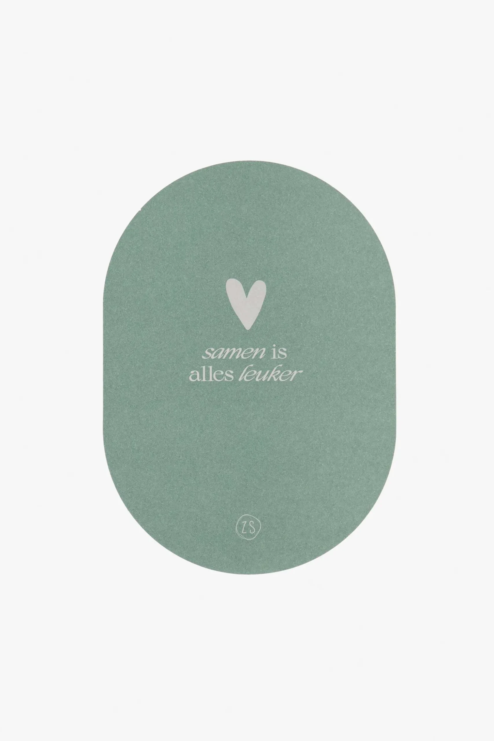 zusss wenskaart ovaal samen is alles leuker saliegroen