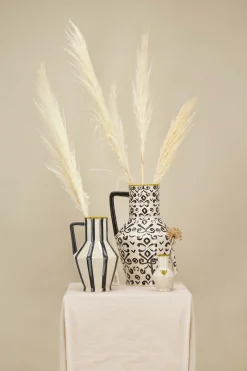 zusss Zusss x Return to Sender vaas gestreept M zand/off black